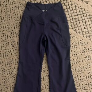 Girls Leggings - Navy Blue Flare and Bubblegum Pink Straight Leg. Size Small